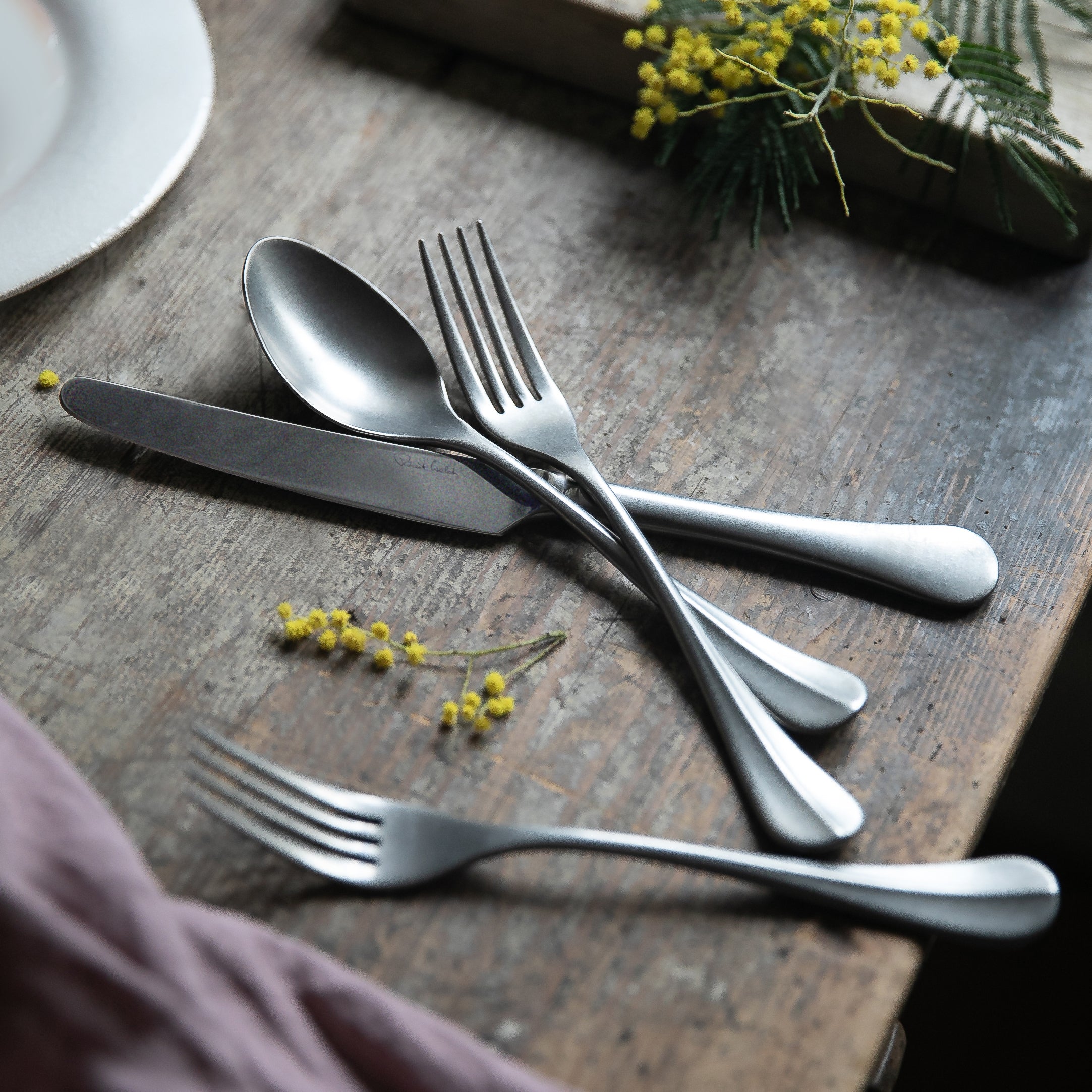 Pastry fork vintage patent Wood Print