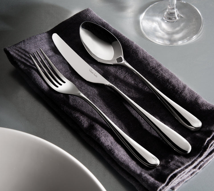 Arden Bright Cutlery Set, 24 Piece for 6 People - Includes 2 Arden Short Candlesticks