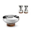 Limbrey Bright Salt & Pepper Shakers (Wooden Base) with a Small Limbrey Bowl Set