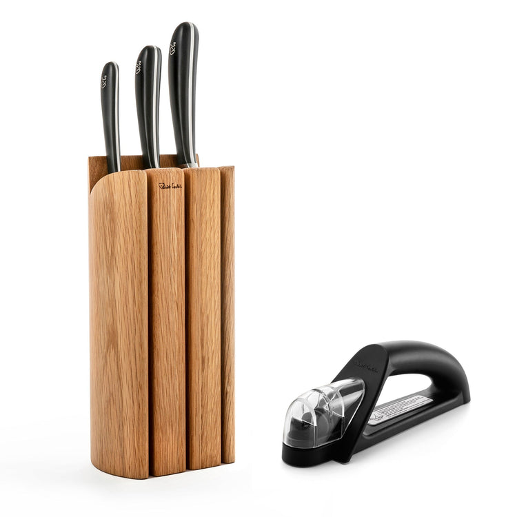 Signature Book Oak Chef's Set with Knife Sharpener