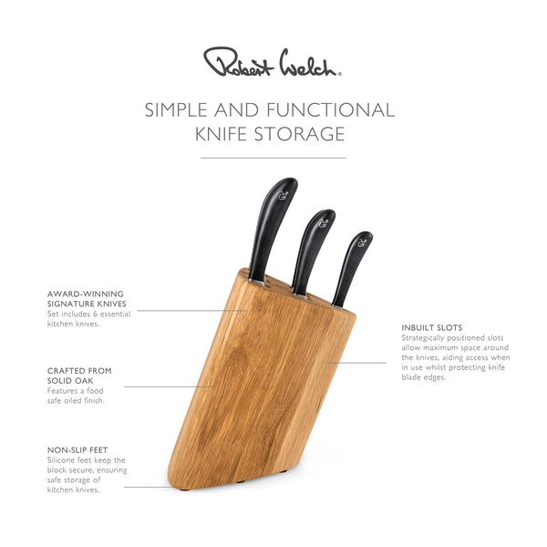 Signature Prism Oak Knife Block Set, Includes Classic Chopping Board and  Sharpener