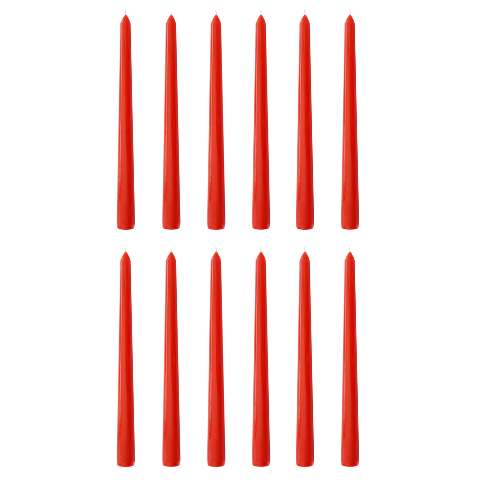 Red Dinner Candle 25cm, Set of 12