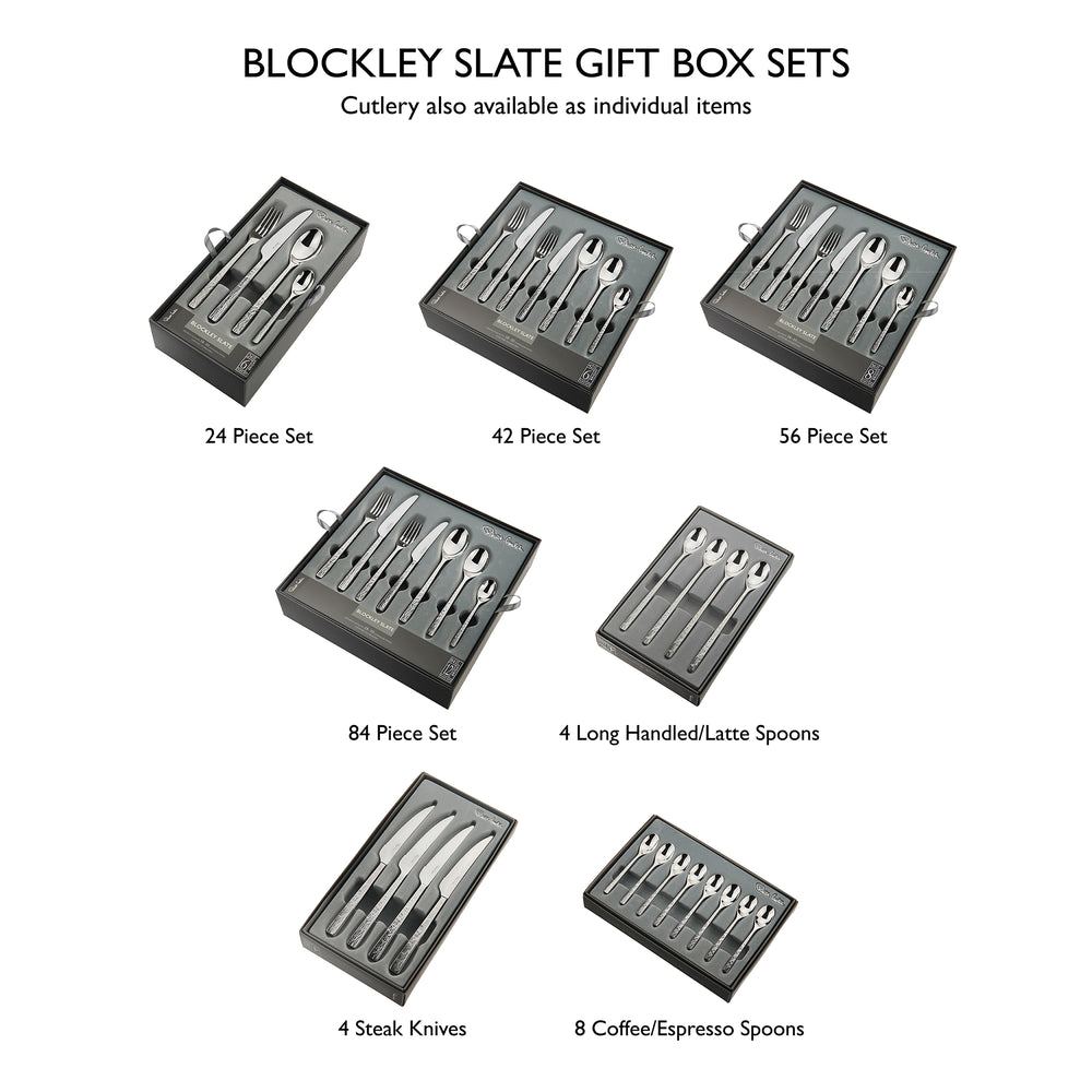 Blockley Slate Bright Cutlery Set, 24 Piece for 6 People