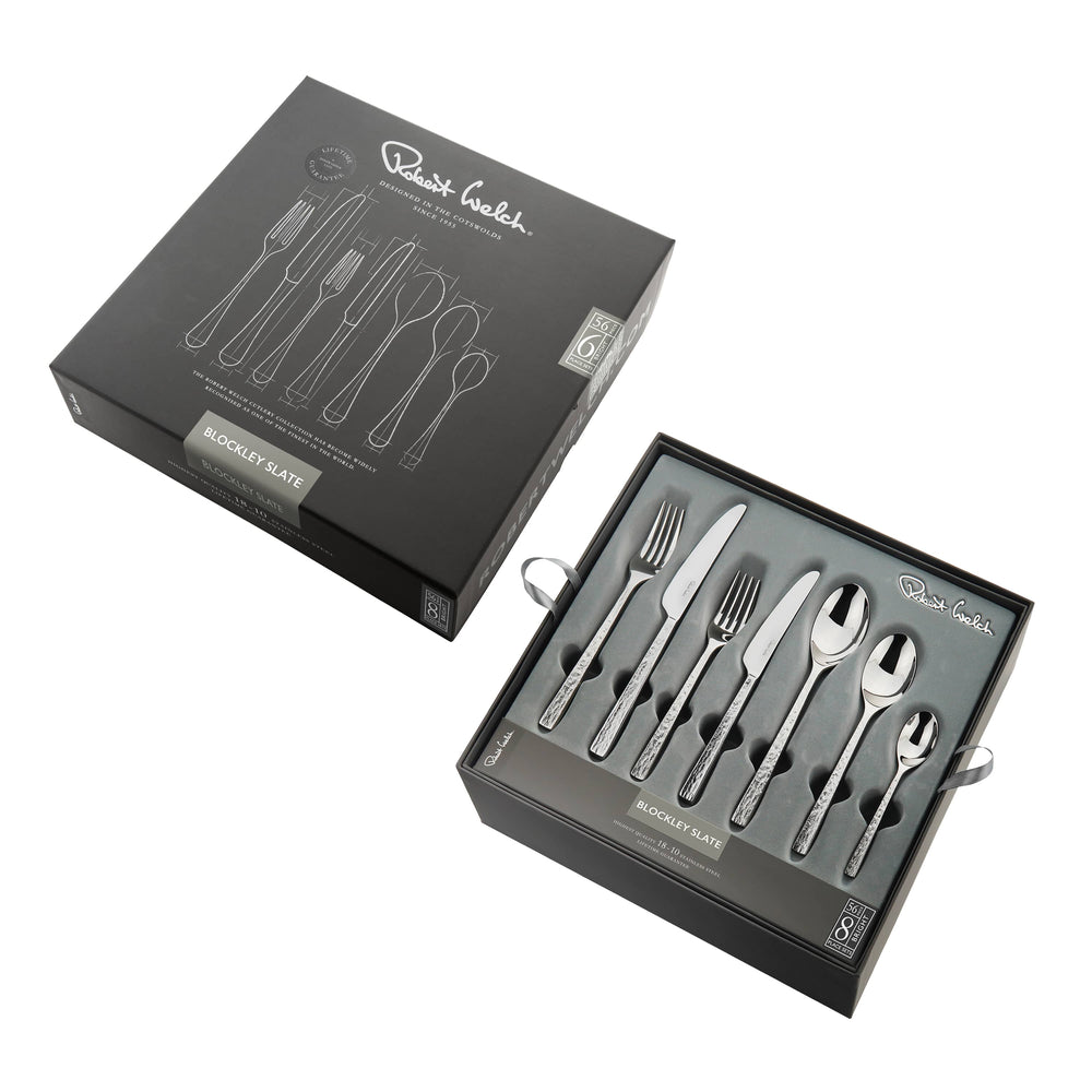 Blockley Slate Bright Cutlery Set, 56 Piece for 8 People