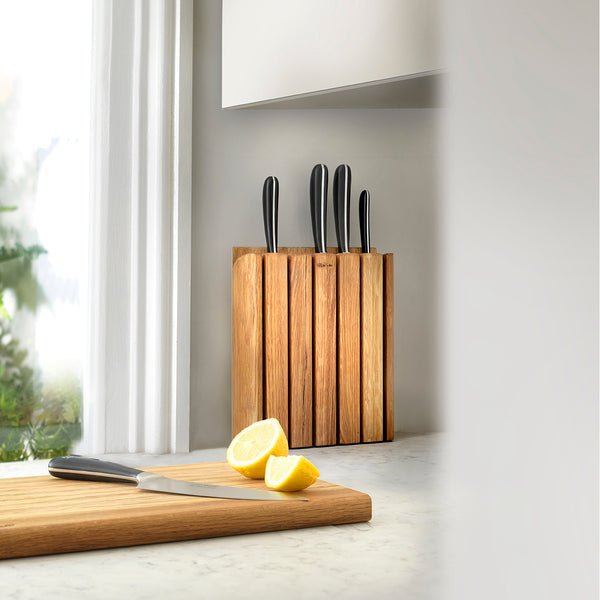 Signature Prism Oak Knife Block Set, Includes Classic Chopping Board and  Sharpener