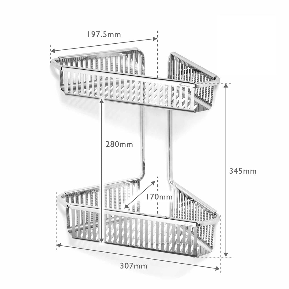 Burford Corner Shower Basket Double