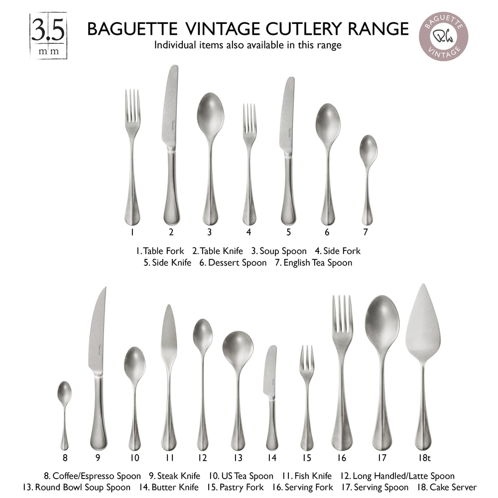 Baguette Vintage Cutlery Place Setting, 7 Piece