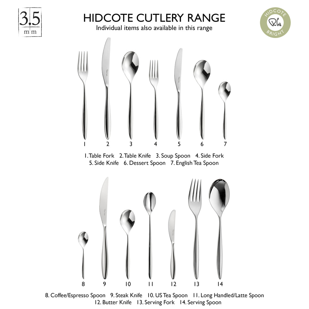 Hidcote Bright Coffee / Espresso Spoon, Set of 8