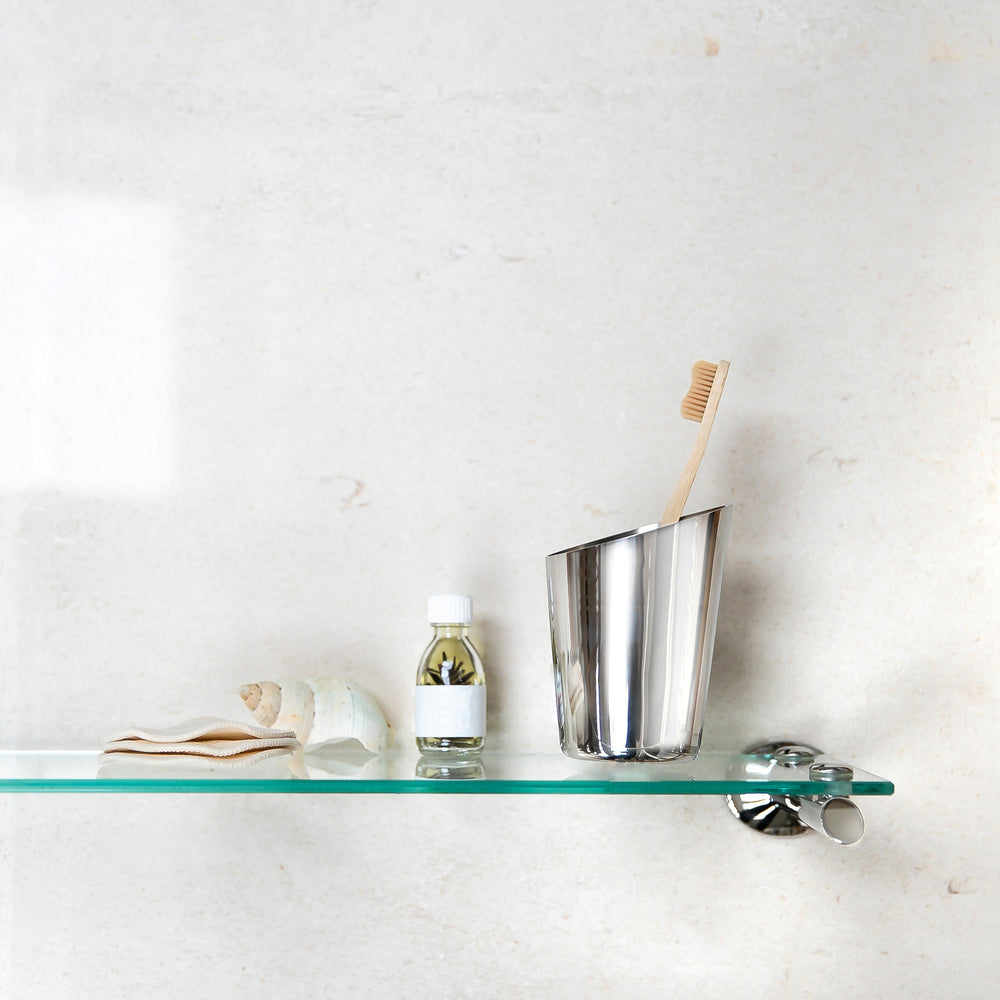 Oblique Glass Bathroom Shelf