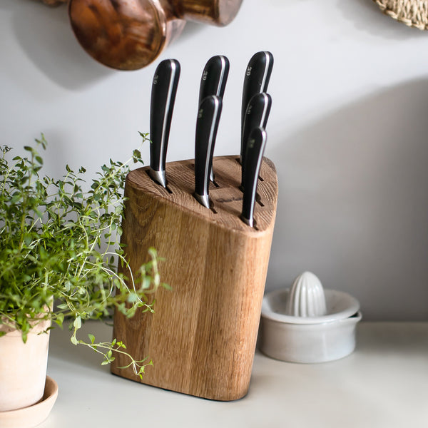 Signature Prism Oak Knife Block Set, Includes Classic Chopping Board and  Sharpener