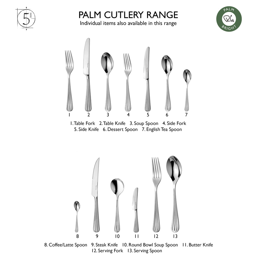 Palm Bright Cutlery Set, 84 Piece for 12 People