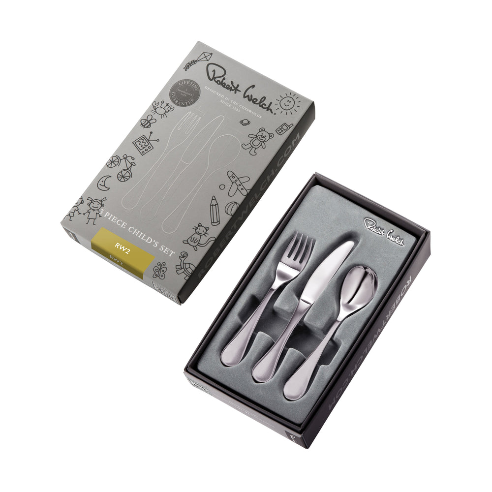 RW2 Satin Children's Cutlery Set, 3 Piece