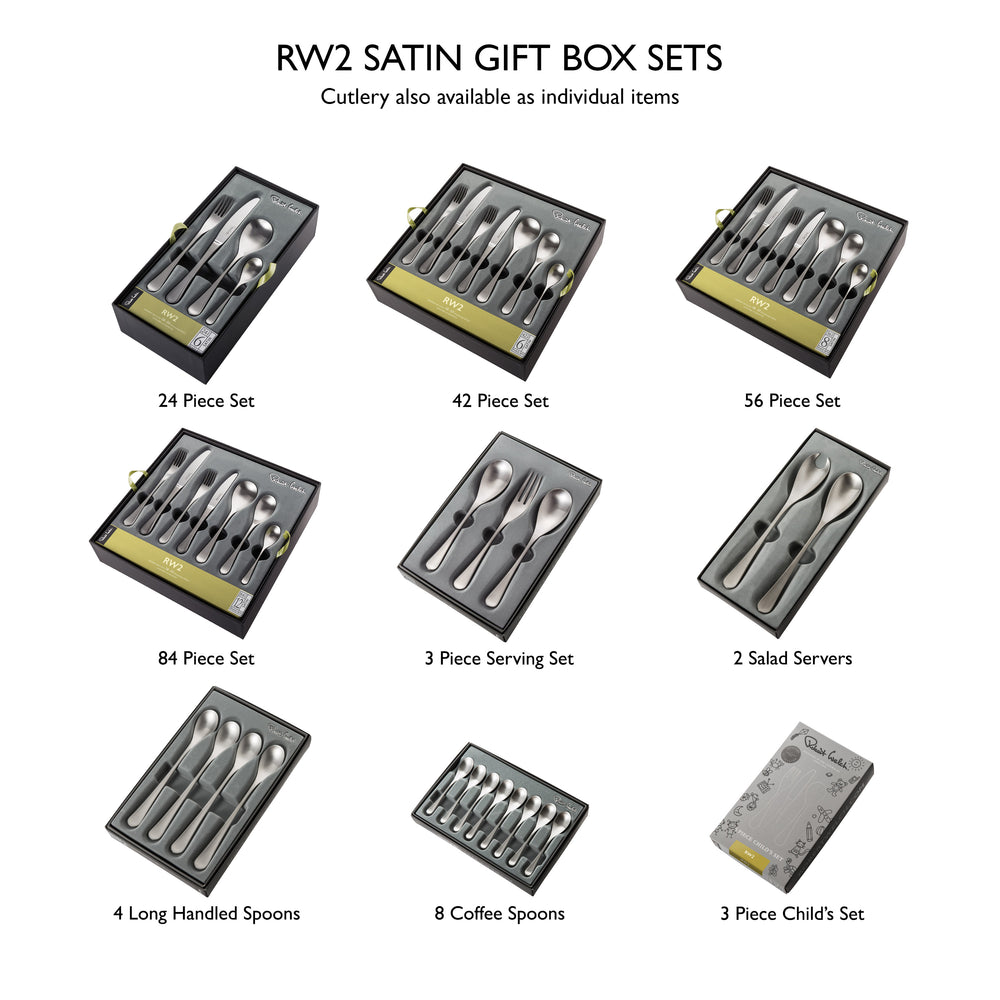 RW2 Satin Cutlery Set, 84 Piece for 12 People