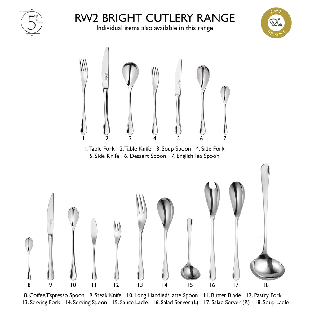 RW2 Bright Cutlery Set, 24 Piece for 6 People