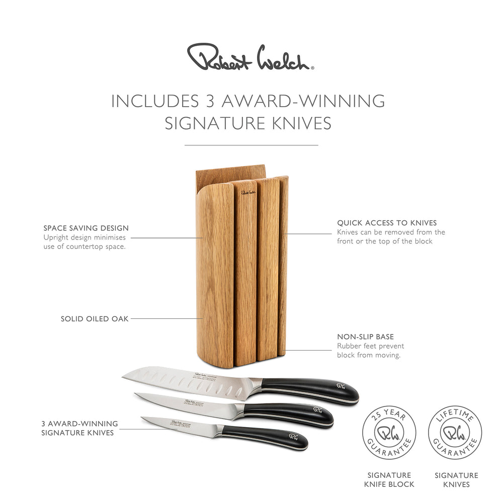 Signature Book Oak Chef's Set with Knife Sharpener