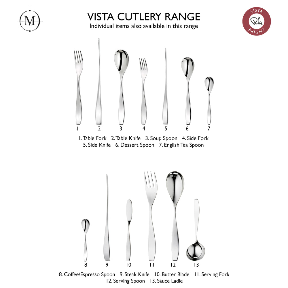 Vista Bright Cutlery Set, 84 Piece for 12 People