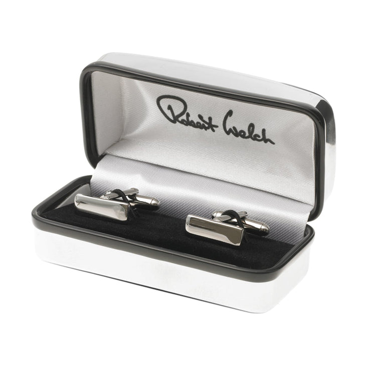 Stainless Steel Rectangular Cufflinks (Bright) - Boxed