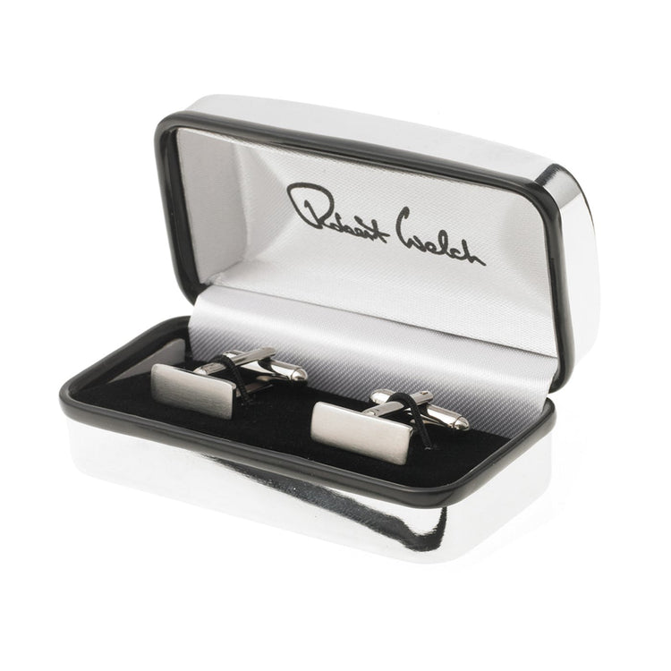 Stainless Steel Rectangular Cufflinks (Satin) - Boxed