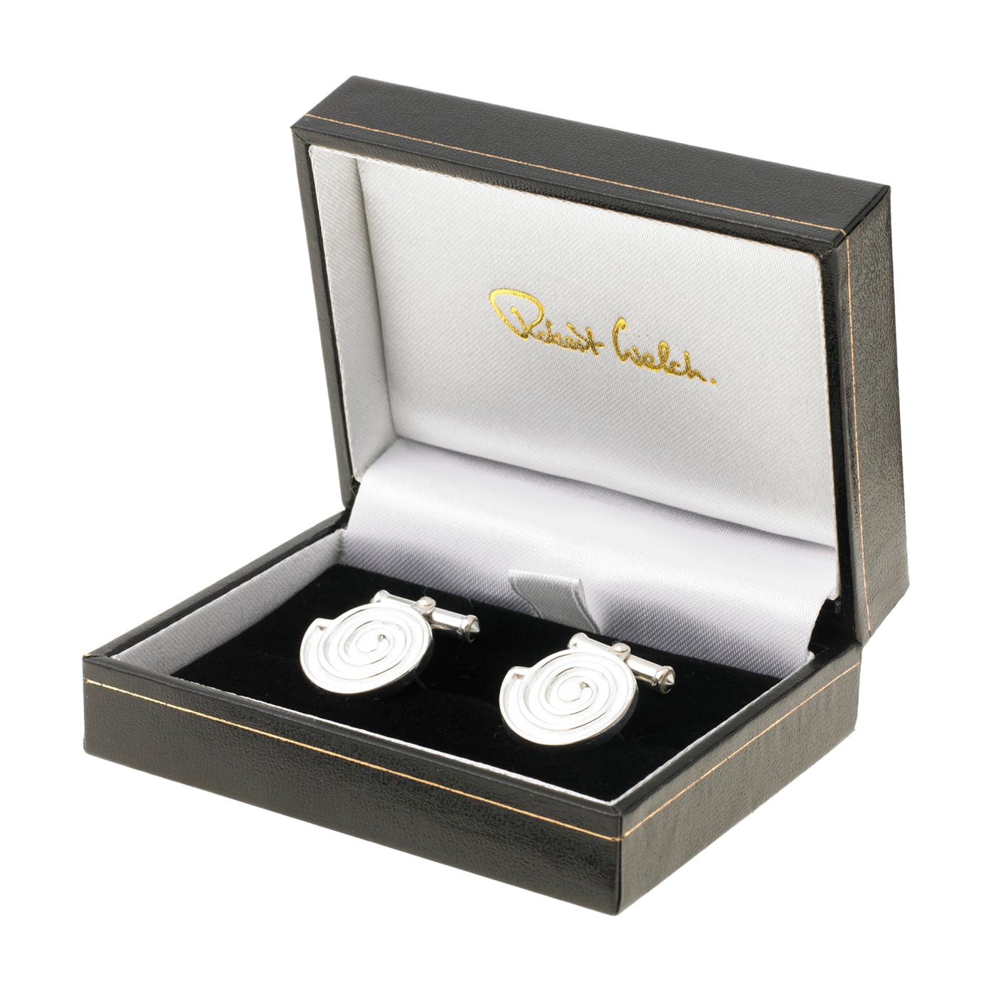 Silver round sale cufflinks