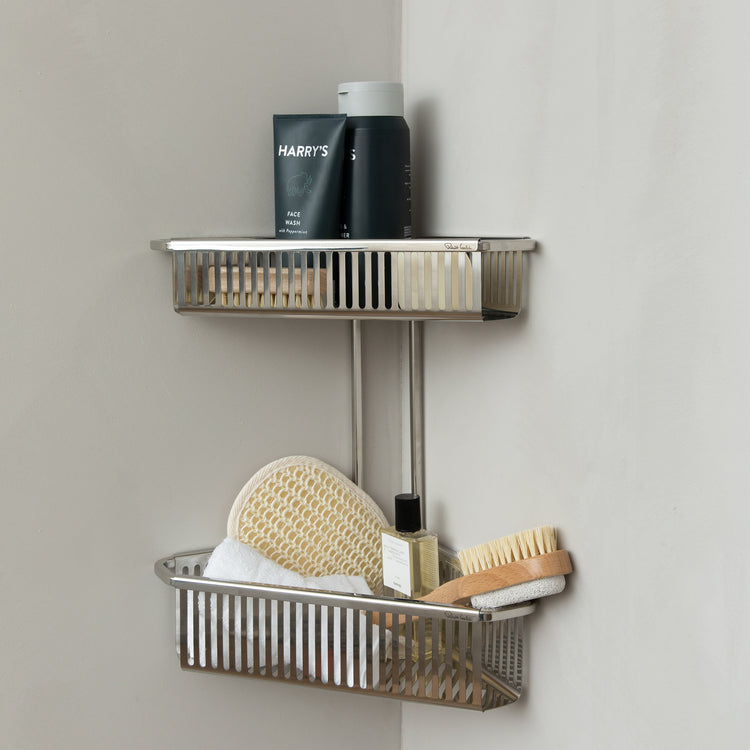 Burford Corner Shower Basket Double